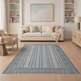 Black and White Stripe Black White Geometric Stripe Area Rug