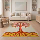 Ornate Red Tree of Life Area Rug