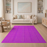 Vibrant Pink Grid Geometric Area Rug