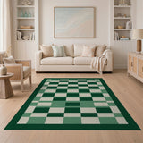 Green Patchwork Geometric Area Rug