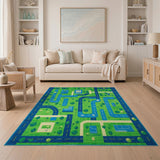 Kids Town Road Map Play Rug
