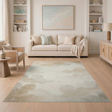 Ethereal Beige Clouds Abstract Area Rug