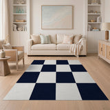 Geometric Modern Classic Black White Checkered Area Rug