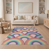 Playful Rainbow Arcs Area Rug