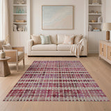 Vibrant Pink Geometric Woven Area Rug