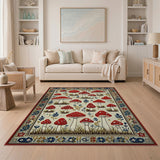 Whimsical Red Mushroom Toadstool Area Rug