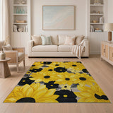 Bold Yellow Sunflower Area Rug