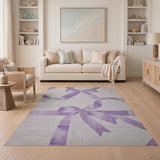 Purple Bow Ribbon Area Rug