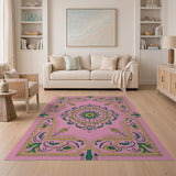 Pink Traditional Persian Floral Medallion Rug