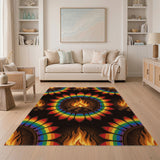 Rainbow Campfire Boho Area Rug