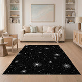 Starry Constellations Black White Area Rug