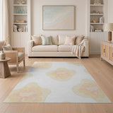Beige Watercolor Organic Blobs Area Rug
