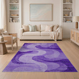 Abstract Area Purple Abstract Wave Area Rug