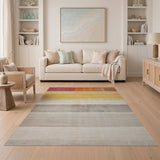 Multi-color and Patterns Horizontal Stripe Vibrant Multi-Color Horizontal Stripe Area Rug