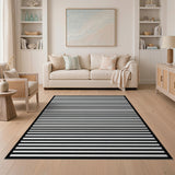 Black and White Stripe Bold Black White Horizontal Stripe Area Rug