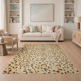 Beige Leopard Print Area Rug