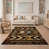 Bold Geometric Southwestern Area Rug in Browns Tans