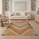Orange Chevron Zigzag Southwestern Rug