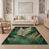 Vintage Fern Emerald Green Area Rug