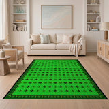 Geometric Modern Vibrant Green Shamrock Clover Area Rug