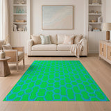 Vibrant Green Honeycomb Hexagon Area Rug