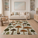 Boho Chic Whimsical Mushroom Forest Area Rug