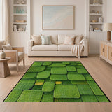 Lush Green Moss Tile Area Rug