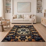 Rustic Dog Paw Barn Area Rug