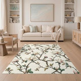 Blush Magnolia Floral Area Rug