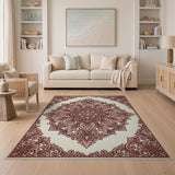 Ornate Pink Ornate Pink Mandala Persian Area Rug