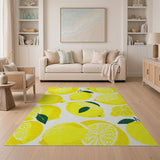 Sunny Lemon Slices Fruit Pattern Rug