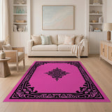 Traditional Persian Medallion Vibrant Pink Persian Medallion Area Rug
