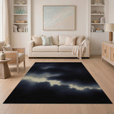 Dramatic Storm Clouds Grey Area Rug