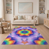 Rainbow Mandala Floral Area Rug