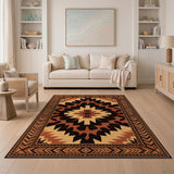 Southwestern Starburst Area Rug in Brown Tan