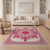 Ornate Red Mandala Persian Red Area Rug
