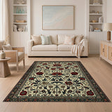 Red Peony Persian Area Rug