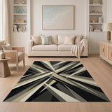 Grey Modern Geometric Grey Abstract Area Rug