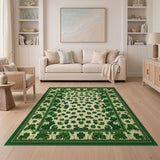 Green Floral Vintage Green Shamrock Clover Area Rug