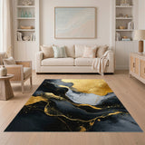 Abstract Gold Flow Area Rug