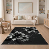 Black Ink Splash Abstract Area Rug