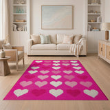 Pink Playful Pink Hearts Tufted Area Rug