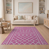 Pink Heritage Tribal Pink Heritage Tribal Geometric Area Rug