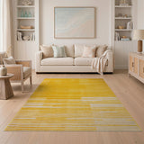 Modern Yellow Horizontal Stripe Area Rug