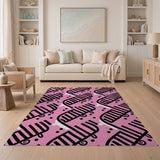 Pink Abstract Area Vibrant Pink Swirl Abstract Area Rug