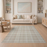 Brown and Tan Beige Tan Plaid Check Area Rug