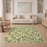 Vintage Green Vine Leaf Area Rug