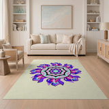 Vibrant Pink Purple Mandala Geometric Area Rug