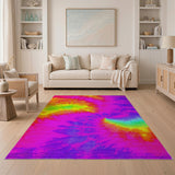 Vibrant Psychedelic Tie-Dye Area Rug