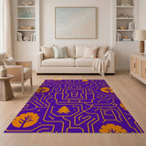 Purple Cyber Forest Circuit Rug